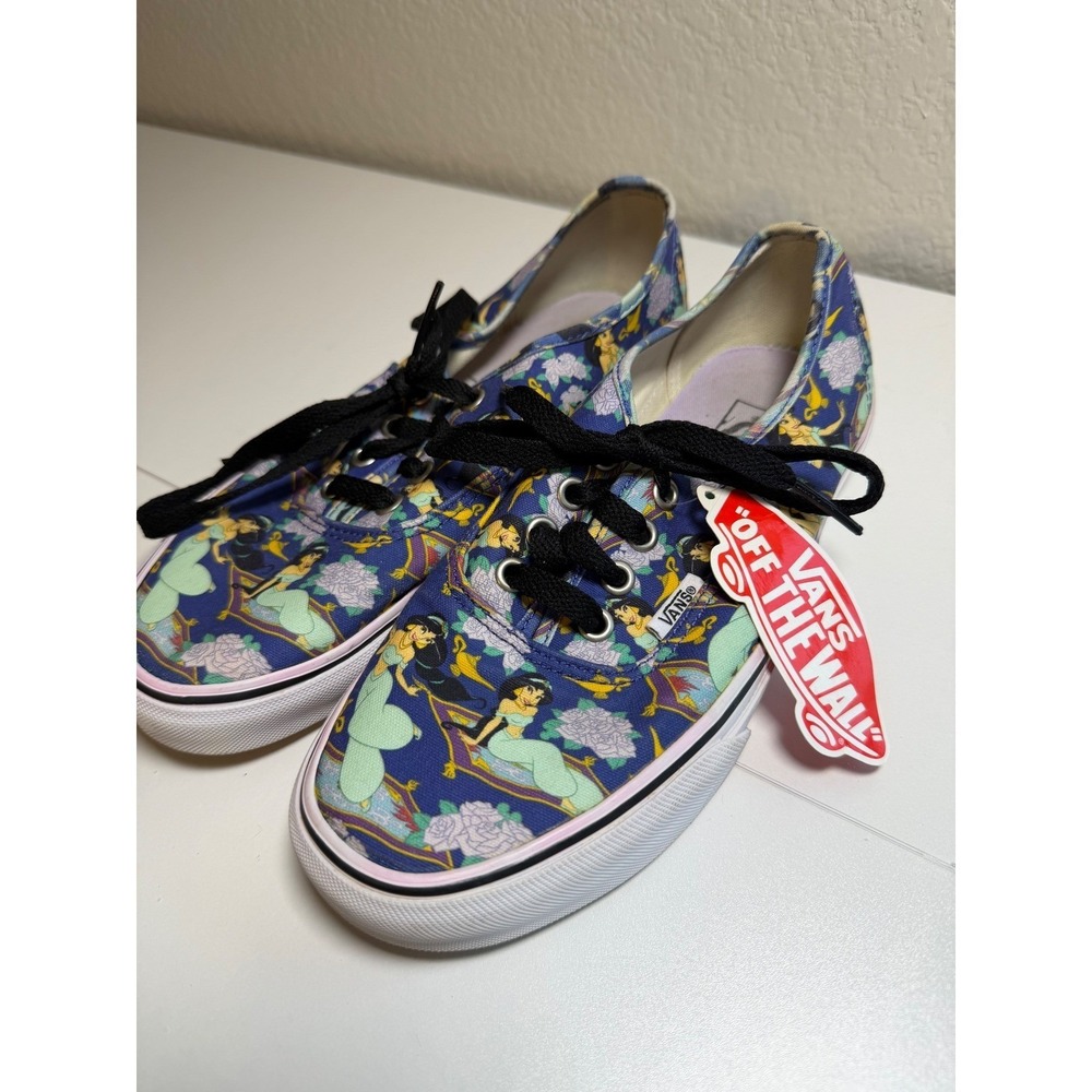 Disney x Vans Authentic Princess Jasmine Purple Floral Sneakers W 7 M 5.5 - Picture 4 of 11